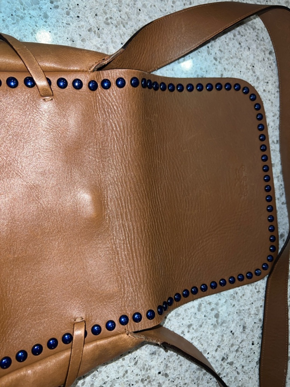 Coach Brown Leather Rivets Dakotah Crossbody Bag AS IS - Picture 6 of 14